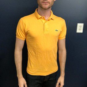 Lacoste light orange 2 button short sleeve polo